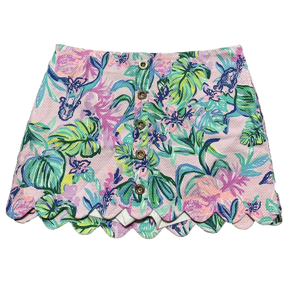 Lilly Pulitzer Kaylie Scalloped Skort Size 8 Amethyst Mermaid Preppy Resortwear